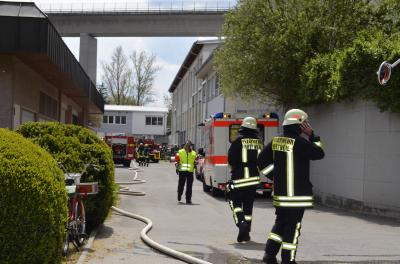 Rottweil: Saegespaene brennen in einer Schreinerei 